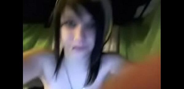  emo camgirl gets sick jerking his beautiful pussy
